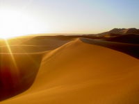 كثبان رملية عند شروق الشمس: جنوب المغرب